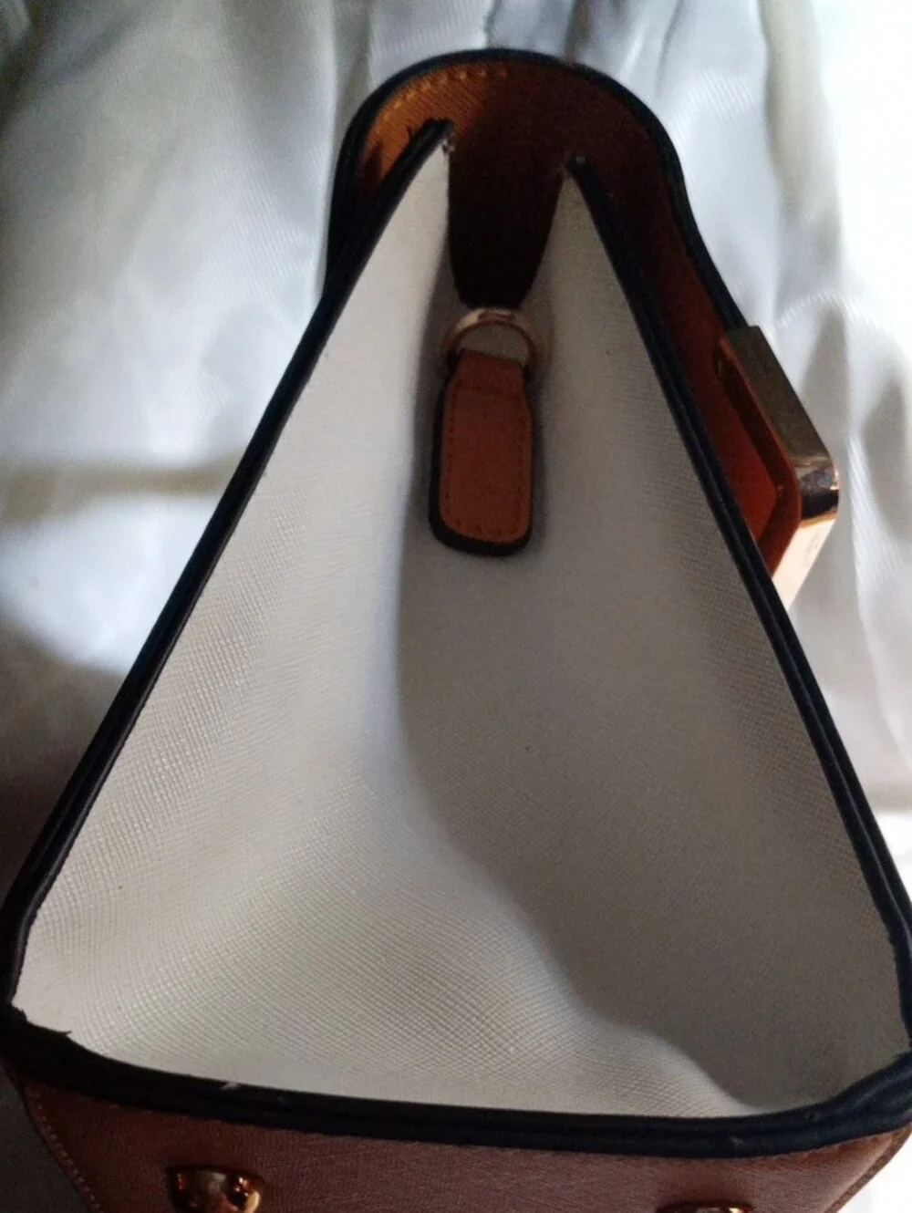 Dune London Two-Tone Orange and Gray Top-Handle Bag